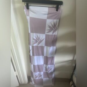 Tanish/cream and White Checkered Maxi Dress